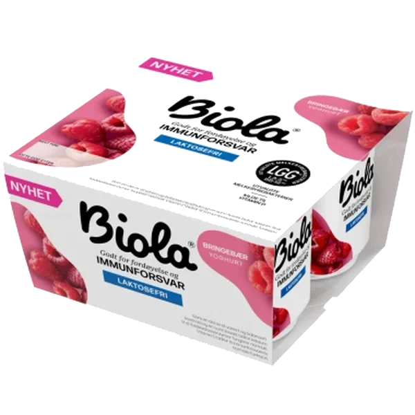 Biola Yoghurt Bringebær 4x125 G
