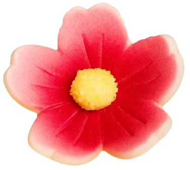 Sukkerpynt Stor Rød Blomst 40mm