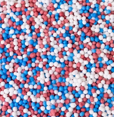Sukkerperler Mini Rødt, Hvitt og Blått