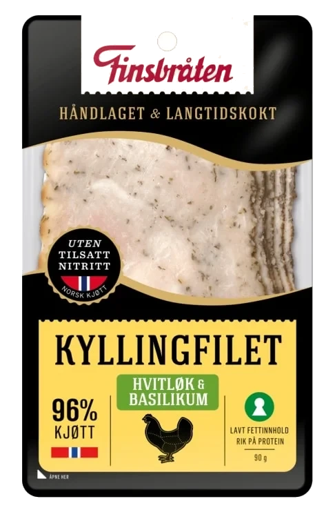 Kyllingfilet Hvitløk&Basilikum 90g Finsbråten