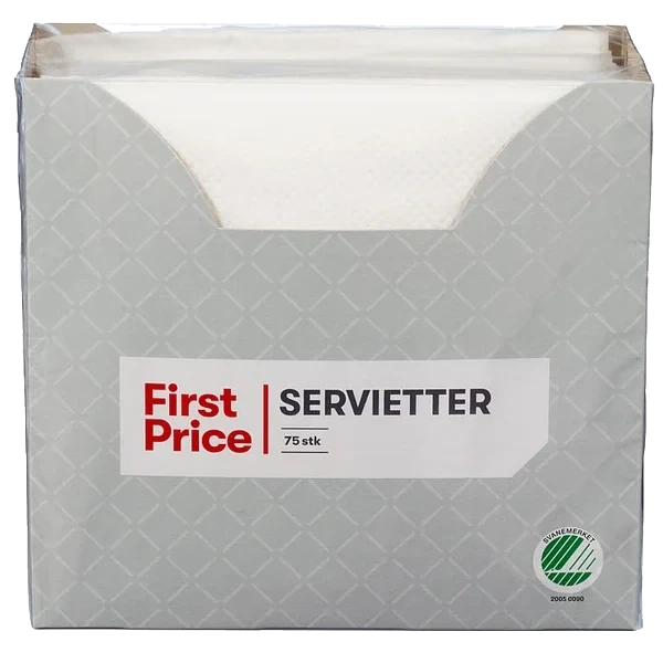 Serviett Buffet Hvit 75stk First Price