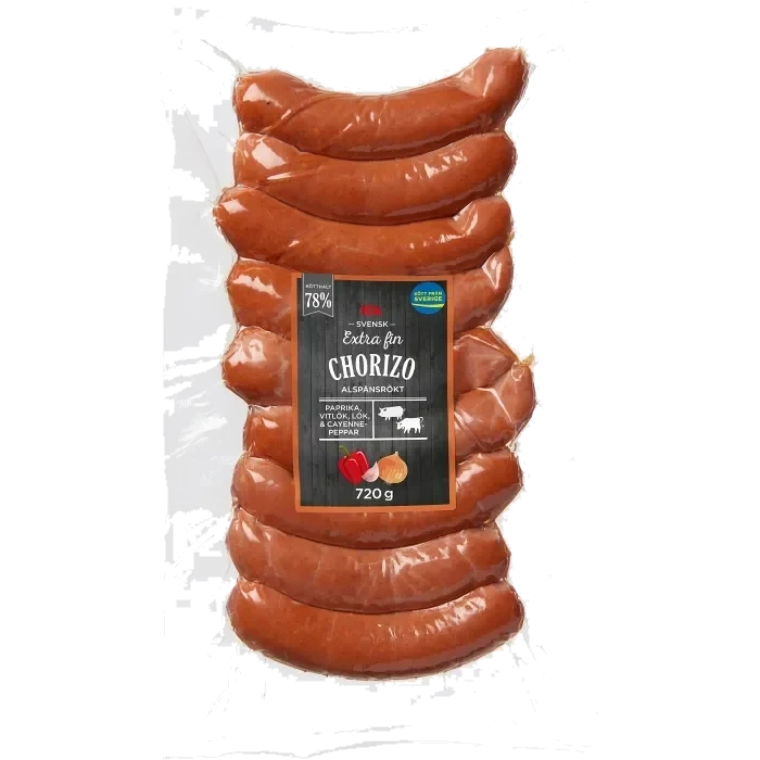 Chorizo Extra Fin 78% Kötthalt 720g ICA