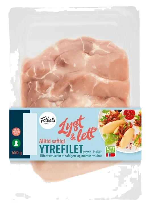 Svin Ytrefilet skivet Saftig 650g Folkets