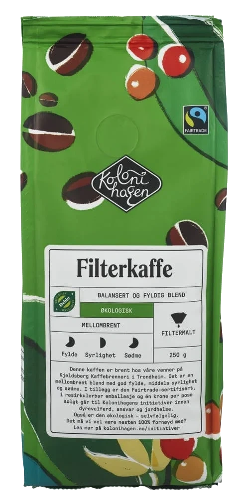 Økologisk filtermalt kaffe