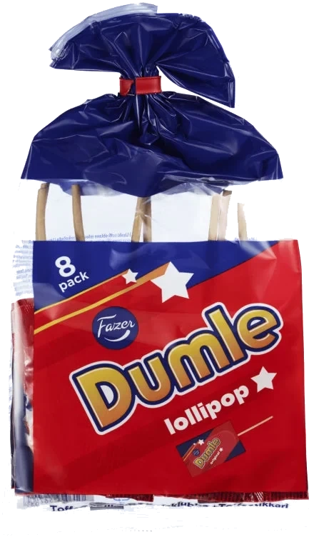 Dumle Lollipop 8pk Bag 80g Fazer