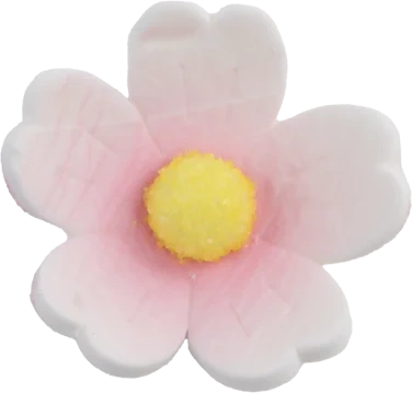Sukkerpynt Stor Rosa Blomst 40mm, 60 stk