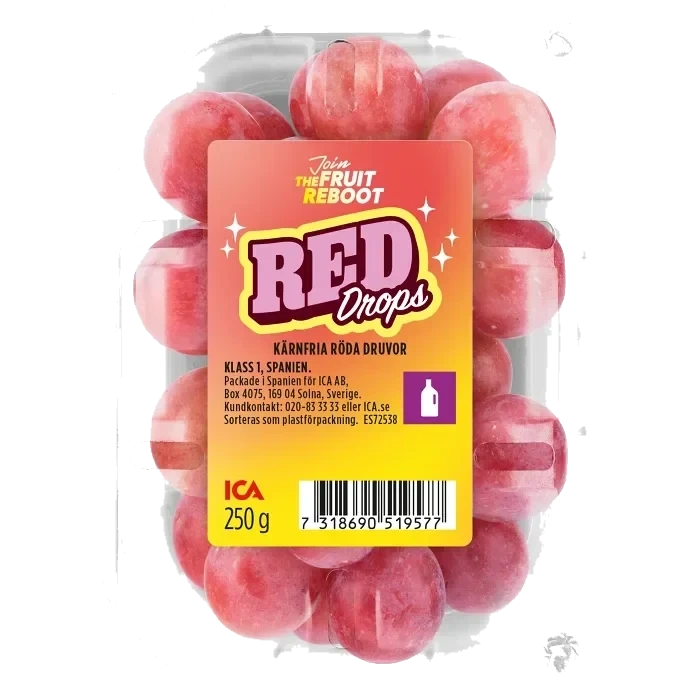 Röda Druvor kärnfria 250g Klass 1 ICA
