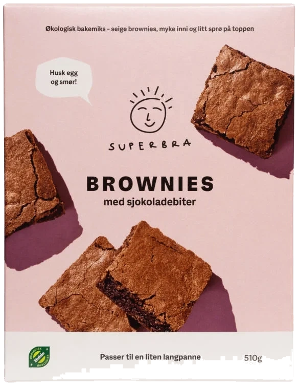 Brownies m/Sjokolad Økol 510g Superbra