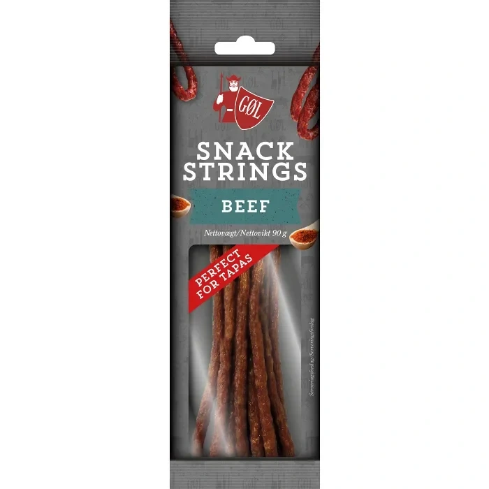 Salami Snacks Beef Strings 90g Gøl