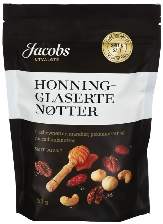 Honningglaserte Nøttemix 180g Jacobs Utvalgte