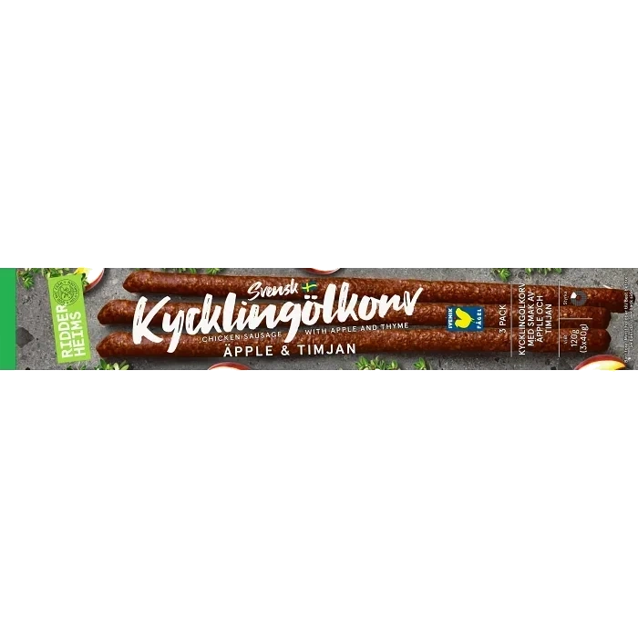 Kycklingölkorv Äpple & Timjan 120g Ridderheims