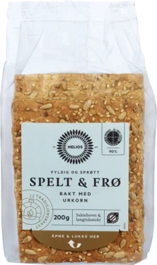 Helios Knekkebrød Spelt & Frø 200g Økologisk