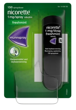 Nicorette Freshmint Munnspray 1 mg Nikotin, 150 Spray, Slutte Å Røyke