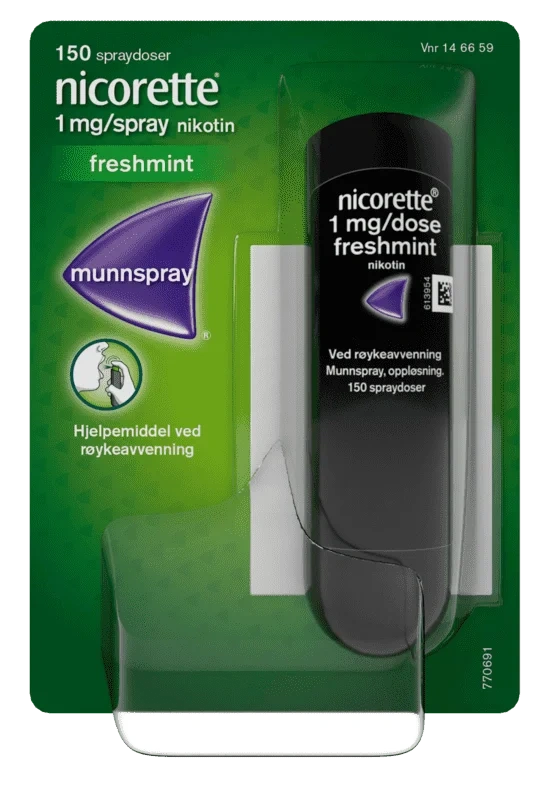 Nicorette Freshmint Munnspray 1 mg Nikotin, 150 Spray, Slutte Å Røyke