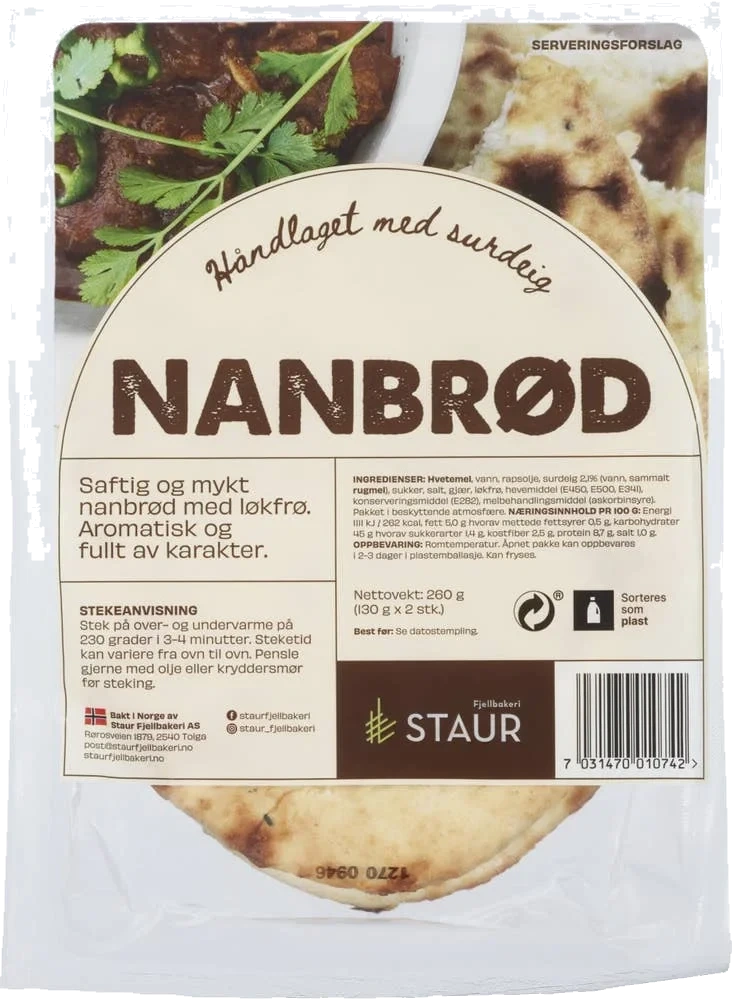 Steinovnsbakt nanbrød