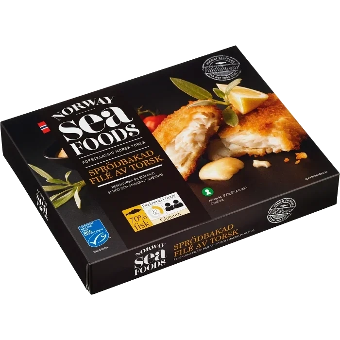 Sprödbakad torskfilé 350g Norway Seafoods