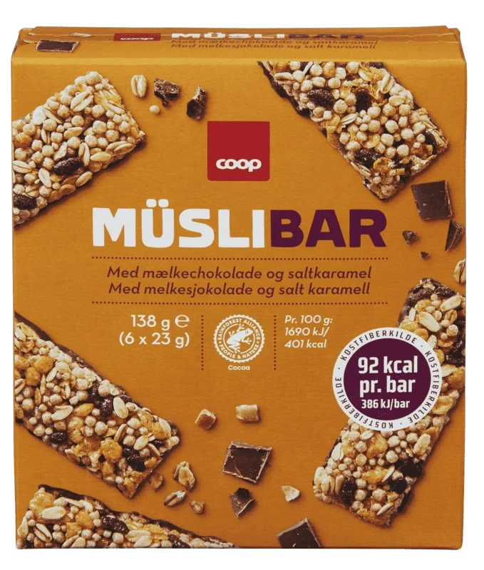 Coop Müslibar Sjokolade/Salt Karamell 138g 6pk